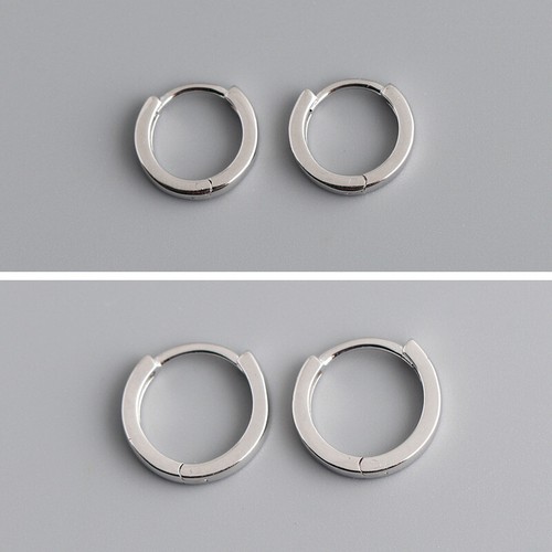 Schlichte 925 silber creolen - silber,