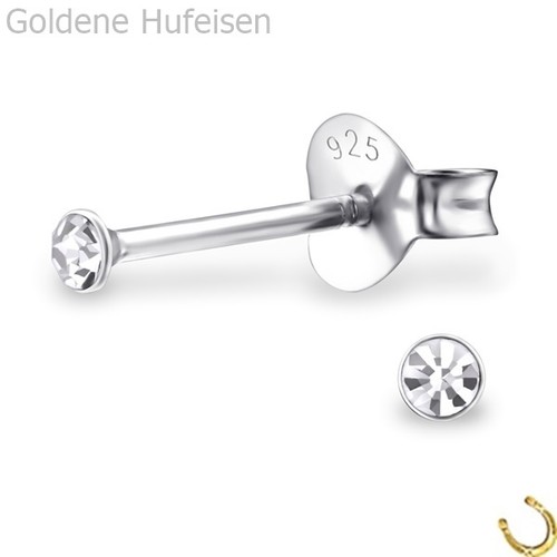 Mini kristall ohrstecker - kristall, 925